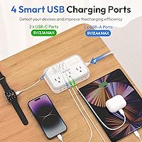 NTONPOWER Surge Protector Power Strip 10 ft with 6 Outlets & 4 USB Ports — image 3