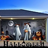 Preboun Halloween Ghost Garage Door Decoration 7 x 16 ft — image 5