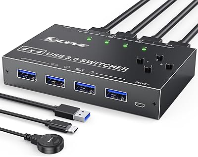 MLEEDA USB 3.0 Switch Selector 4 Port