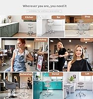 Kaleurrier Swivel Stool Chair with Back Rest (Grey) — image 9