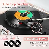TANLANIN TE-001PK Pink Floral Vinyl Record Player — image 5