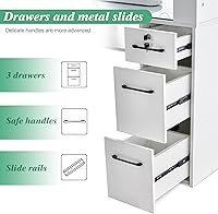 BarberPub Manicure Table with Drawers, White, 456019 inch — image 8