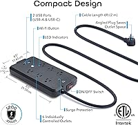Geeni Smart Plug Power Strip 6-Outlet with USB Ports — image 7