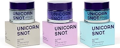 UNICORN SNOT Holographic Face & Body Glitter Gel 3-Pack (Disco/UV/Sky)
