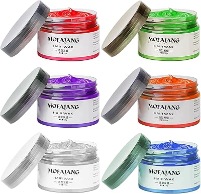 EFLY Temporary Hair Color Chalk for Kids (Red, Orange, Purple, Blue, Green, Gray)