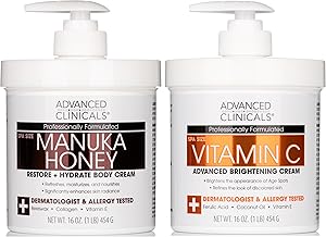 Advanced Clinicals Vitamin C Brightening Cream + Manuka Honey Body Lotion 2pc Set Review