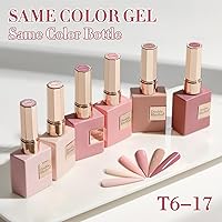 Double Rhythm 6 Pcs 15 ML Gel Polish Set - Light Dark Nude Pink Beige-T6-17 — image 4