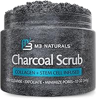 M3 Naturals Exfoliating Charcoal Scrub with Collagen & Stem Cells, 12oz — image 1