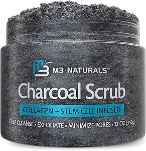 M3 Naturals Exfoliating Charcoal Scrub with Collagen & Stem Cells, 12oz Review