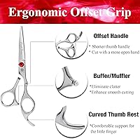 Purple Dragon 5.0-inch Silver Barber Hair Cutting Scissors — image 5