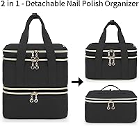 Yarwo Nail Polish Organizer Case, 72 Bottles, Black — image 2