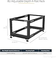StarTech 4-Post 8U Mobile Open Frame Server Rack — image 2