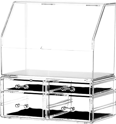 Cq Acrylic Makeup Organizer with Lid