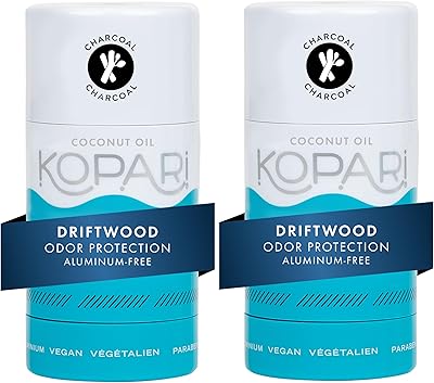 Kopari Aluminum Free Coconut Deodorant, Charcoal 2 Pack