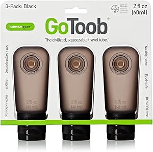 humangear GoToob Travel Bottles 3pk, 2oz, Black Review