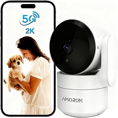 AMOROM 2K Pan-Tilt Indoor Security Camera