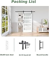 Fredbeck 36x80 White Glass Barn Door with Hardware Kit — image 8