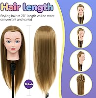 Neverland Beauty & Health Mannequin Head with Hair - 20 Inch Cosmetology Manikin Practice Braiding Doll Head — image 6