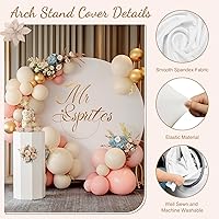 Minetom 6.6FT Round Metal Backdrop Stand with White Wedding Arch Cover Spandex — image 5