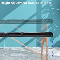 Masajeo Portable Massage Table, 3-Section, Black — image 4