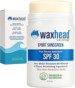 Waxhead Zinc Oxide Sunscreen Stick SPF 30, 3.7oz Review