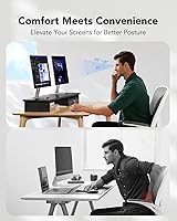 HUANUO Large Dual Monitor Stand with Drawer — image 5