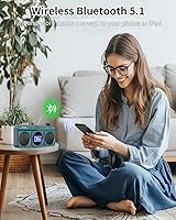 SEMIER Small Digital FM Radio Bluetooth Speaker — image 4