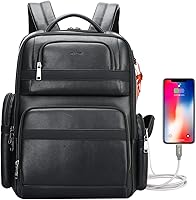 Bopai 40L Genuine Leather Laptop Backpack — image 1