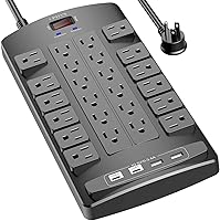 QINLIANF Surge Protector Power Strip 24 Outlets 4 USB Ports — image 1
