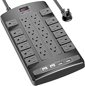 QINLIANF Surge Protector Power Strip 24 Outlets 4 USB Ports Review