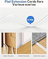 NTONPOWER Flat Plug Power Strip 15 ft Extension Cord Surge Protector — image 3