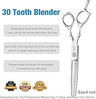 JASON Left Handed Barber Hair Cutting Scissors 6 Inch — image 3