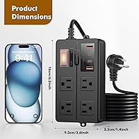 VNJ Outdoor Power Strip with 4AC Outlets + 4USB Ports, 15FT Extension Cord — image 8