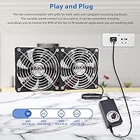 KEYFANCLUB Dual 120mm High CFM Computer Fans with AC Plug — image 2