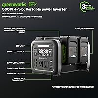 Greenworks 500W 24V Portable Power Inverter with 4 Batteries — image 2