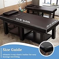 KIDOACOW Leather Massage Table Cover Protector - White, 80 x 32 x 4 inches — image 5