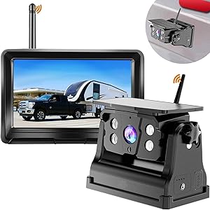 DOUXURY Wireless Backup Camera Solar Magnetic 5″ Monitor Review