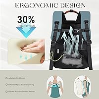 Unisex Adult Large Modern Black Polyester Water-Resistant Travel Laptop Backpack — image 3