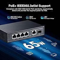YuLinca 6-Port Gigabit PoE Switch with 4 PoE+ Ports — image 3