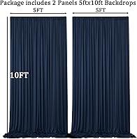 NSSONBEN 10ft x 10ft Navy Blue Backdrop Curtains, 2 Panels 5x10ft — image 6