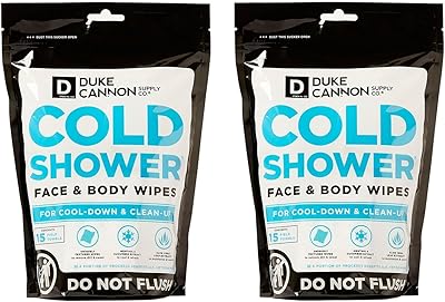 Duke Cannon Cold Shower Cooling Field Towels – 15 Individually Wrapped Towels (2 Pack)