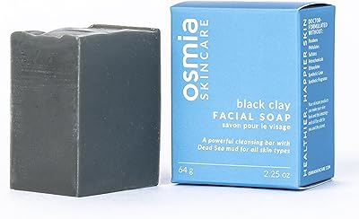Osmia Skincare Natural Black Clay Facial Soap Bar 2.25 oz