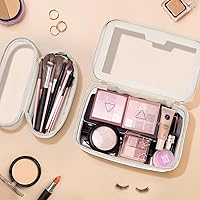Soimeat Travel Clear Makeup Bag with Makeup Brush Bag - Off-White — image 2