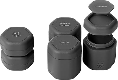 Cadence Travel Containers Core Skincare Set - Charcoal
