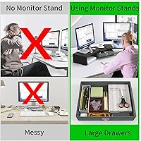 WESTREE Dual Monitor Stand Riser with Drawer — image 6