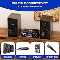 okanemoqi S288 1200W 4-Channel Bluetooth Audio Amplifier — image 4