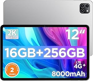 Callsky-Tab Ctab 12 Android Tablet, 12-inch, 256GB