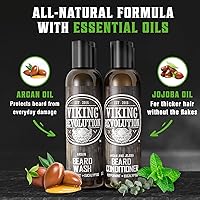 Viking Revolution Beard Brush and Comb Set with Peppermint Eucalyptus Beard Wash and Conditioner — image 4