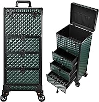 Yueieoun Nail Trolley Cart with 3 Drawers, Dark Green — image 1