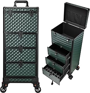 Yueieoun Nail Trolley Cart with 3 Drawers, Dark Green Review